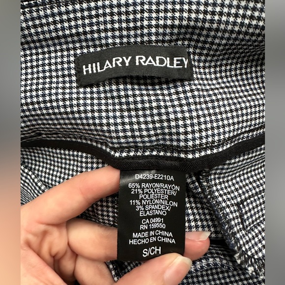 Hilary Radley Black and White Gingham Ankle Crop Pants - Picture 4 of 5